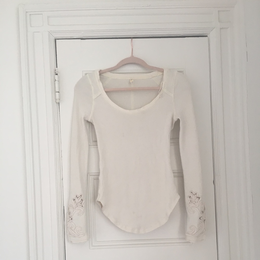 Free People  Shirt With Sleeve Design